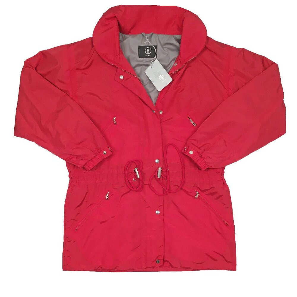 NEW $995 Bogner Jacket! US 4 or 8 Red Lightweight Roomy Fit With Drawstring